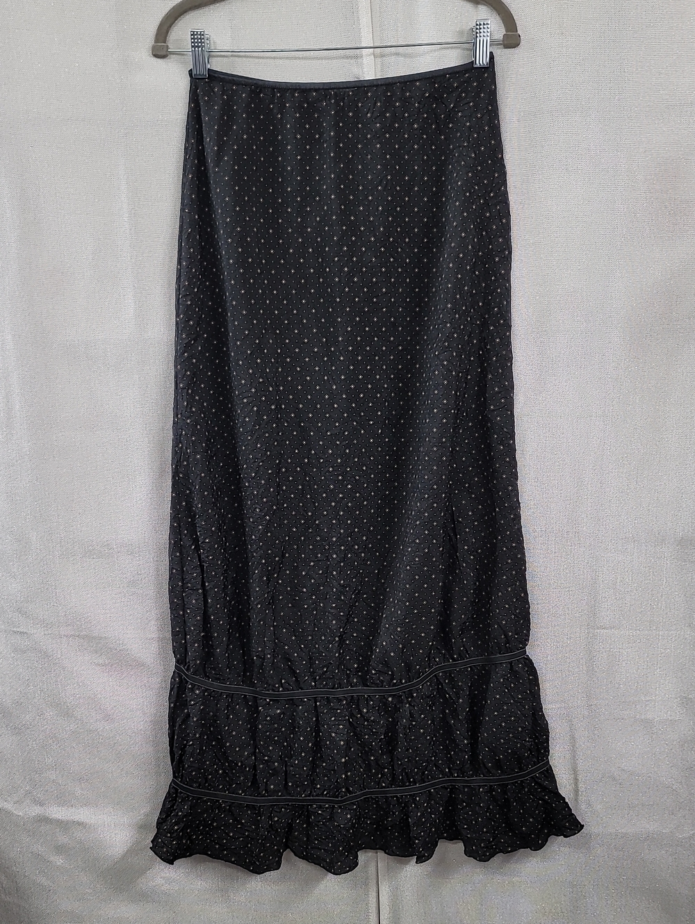 Cop.Copine Black Crinkle Maxi Skirt Size 38